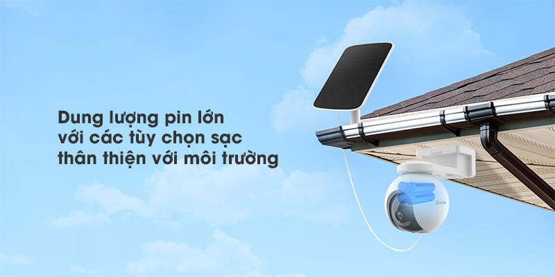 Dung lượng pin lớn với các tùy chọn sạc thân thiện với môi trường